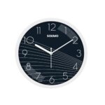 Amazon Brand – Solimo 11-Inch Classic & Modern and Stylish Silent Movement Wall Clock – White & Blue – Analog, Plastic