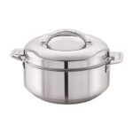 CELLO Maxima Insulated Casserole Hot Pot For Kitchen 2000 ml Silver | Easy to Serve Lightweight Outdoor Safe Keeps Food Hot and Warm Airtight Insulated Casserole Hot Pot Pack Set For Roti Rice Biryani