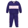 LuvLap Baby Girls Full Sleeve Sweatshirt & Pyjama Set Pack Of 1, Cotton Rich Fleece, Purple, M (3 to 6 Months)