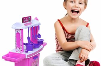 Toyzone Barbie Kitchen Set-45977|My Little Girls Toy|Kitchen Set for Kids|Barbie Kids Kitchen Chef|Role Play Set| Cooking Toy|Pretend Play Kitchen Accessories Set|Household Set