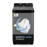 VW 8.5 kg semiautomatic Top Load Washer Only with Powerful Wash, V8 Supreme Wash, Black/Grey