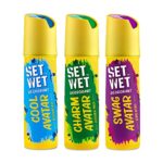 SET WET Deodorant Spray Perfume Cool, Charm & Swag Avatar for men, 150ml (Pack of 3)