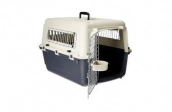 Art Vihar Heavy Duty Dog Travel Carrier Flight Crate, IATA Compliant Airline Approved, White & Grey (10 INCH)
