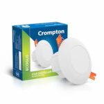 Crompton Star Deep Glaze NXT LED Downlighter 3W Round Cool Day Light | Pack of 1 | Recessed Deep Cut Ceiling Light, Cutout: 2.3″ | Plastic Build | for Hall, Bedroom, Kitchen, Office, Store
