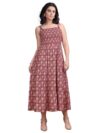 PURVAJA Women’s Square Neck Cotton Dress(Floe-191-M_Maroon)
