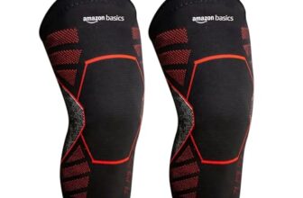 Amazon Basics Nylon Knee Support | Lightweight Knee Sleeve for Men and Women | Stretchable | for Sports, Fitness and Daily Use | Pack of 2 | Black, S