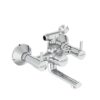 Eauset Plus Brass Bath Mixer with Crutch | Wall Mounted Hot & Cold Bath Shower Mixer Tap | Leak Resistant Bathroom Faucet | Adjustable Hot Limit | Polished Finish