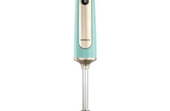 Havells CRAFT Hand Blender|50% Quieter Operation|Easy Blending with 300 Watt Power|Food Grade Material – SS304 Shaft and Blade|Ergonomic One Button Operation|2Yrs Manufacturer Warranty(Blue & Gold)