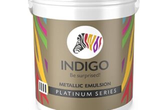 Indigo Metallic Emulsion Platinum Series – Sparkling Metallic Texture Wall Paint | Water-Based | Anti-Fungal & Algae Resistant | Interior & Exterior Use | 1 L Brown