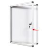 Swansea Enclosed Bulletin Board Dry Erase Noticeboard Lockable Display Boards White with Aluminium Frame 20x16inch(2xA4)