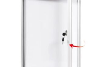 Swansea Enclosed Bulletin Board Dry Erase Noticeboard Lockable Display Boards White with Aluminium Frame 20x16inch(2xA4)