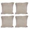 House of Quirk Polar Fleece Fabric Cushion Cover with Zipper Pack of 4 (Khaki, 45 x 45 cm)