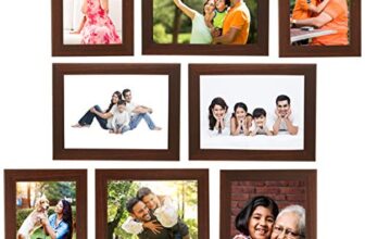Amazon Brand – Solimo Collage Photo Frames, Set of 8, Brown