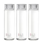 Cello H2O Unbreakable Premium Edition Bottle, 1 Litre, Set of 3, Grey