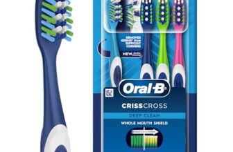 Oral-B Criss Cross Deep Clean Medium Bristles Manual Toothbrush For Adults,Tongue Cleaner, Multicolour Tooth Brush Set, Oral B Dentist Recommended Brand (Family Pack of 4)