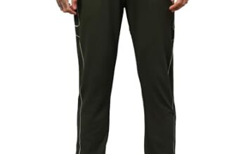 Vector X OML-264 Men’s Dry-Touch Sports Polyester Trackpant with 2 Utility Pockets Trouser – Ultra-Lightweight, Moisture Wicking, Training & Running Pant + Contrast Piping Design (Olive, XXL)