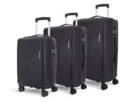 KAMILIANT by American Tourister Savvy|Trolley Bag Set of 3 (55+70+80 cms) for Travel| Hard Case Polypropylene (PP) Suitcase|360° 8-Wheel Spinner Luggage Trolley|Combination Lock|Black