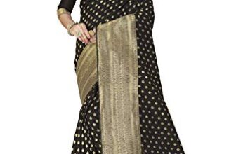 Glory Sarees Women’s Banarasi Silk Saree With Blouse Piece (Glory_Silk101_Black)