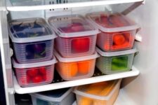 HomeWiz Fridge Storage Containers 1400ml x6 | Air Tight Storage Container Set | Fridge Organiser Storage Boxes |Food Grade BPA-Free Plastic Containers |Stackable, Transparent, for Fruits & Vegetables