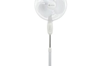 SINGER Brissa 31 High Air Delivery Pedestal Fan | 60W Power Saving | 100% Copper Motor | 75 CMM Air Flow | Silent Operation | Adjustable Height | 2 Years Warranty | ISI Certified