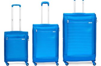 Carlton Wexford- S03 (Blue Saphire) Set of 3 (Cabin+Medium+Large) Trolley Bag, Cm | TSA | 4 Wheels | 3 Years International Warranty | Blue Saphire
