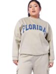 Sassafras Curve Women Grey Fleece Florida Sweatshirt 3XL