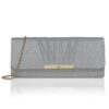 Lavie Women’s Frame Detachable Chain Sling Strap Clutch Bags (Silver)