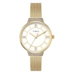 TIMEX Champagne Round Dial Analog Women’s Watch – TWEL22401