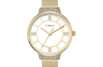 TIMEX Champagne Round Dial Analog Women’s Watch – TWEL22401