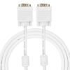 GLink Male to Male 15PIN SVGA/VGA Cable for PC/Monitor/LCD/LED, Plasma, Projector, TFT. Supports upto 1080P. VGA to VGA Converter Adapter Cable – (White) (25M./76FT.)