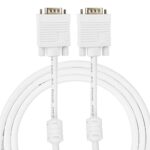 GLink Male to Male 15PIN SVGA/VGA Cable for PC/Monitor/LCD/LED, Plasma, Projector, TFT. Supports upto 1080P. VGA to VGA Converter Adapter Cable – (White) (25M./76FT.)