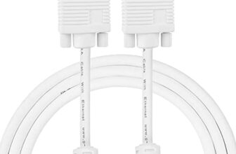 GLink Male to Male 15PIN SVGA/VGA Cable for PC/Monitor/LCD/LED, Plasma, Projector, TFT. Supports upto 1080P. VGA to VGA Converter Adapter Cable – (White) (25M./76FT.)