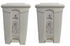 Cello Strong Plastic Step-On Pedal Garbage Dustbin 60 Ltr White & White (COMBO)