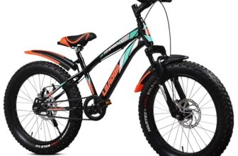 Leader Speedy Bike 20T Kids Cycle with Front Suspension | DD Brake | Ideal 7-10 Years 20 T Fat Tyre Cycle – Matt Black