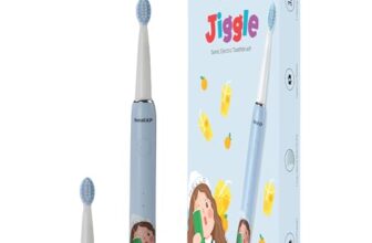 beatXP Jiggle Sonic Electric Toothbrush for Kids with 2 Brush Heads & 3 Cleaning Modes | Rechargeable Electric Toothbrush | 20500 Strokes/Min with Long Battery Life (Baby Blue),1 Count