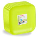 Décor EcoLite Bamboo Dinner Plates | Non Toxic Reusable Dishwasher Safe Dinner Plates | Eco-Friendly Large Size Dinnerware Gift Set – Set of 6, Lime