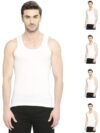 VIP BONUS CLASSIC Mens 100% Cotton Sleeveless White Vest, 85 Size, Pack of 5