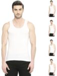 VIP BONUS CLASSIC Mens 100% Cotton Sleeveless White Vest, 85 Size, Pack of 5