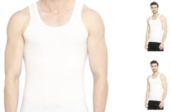 VIP BONUS CLASSIC Mens 100% Cotton Sleeveless White Vest, 85 Size, Pack of 5