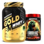 Bigmuscles Nutrition Karnage Pre-Workout (Sex On The Beach, 60 Servings) and Premium Gold Whey (1kg, Rich Chocolate) Combo