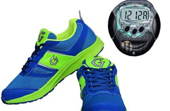GOWIN Bright Jogging Shoes with Verfied Pedometer (Blue/Lime, Numeric_6)