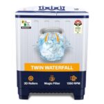 VW 7.5 kg 5 Star Pure Wash with Toughened Glass Semi Automatic Top Load Washing Machine PureWash0075G (White)