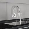 Delta Faucet Wall Mount Cold Only Kitchen Faucet I 10 Year Warranty I Korby Single Handle Multi-Function Kitchen Sink Tap I 360° Swivel Spout I Durable Kitchen Tap I Chrome – 44405