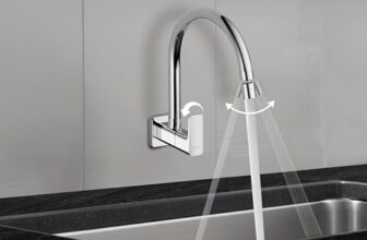 Delta Faucet Wall Mount Cold Only Kitchen Faucet I 10 Year Warranty I Korby Single Handle Multi-Function Kitchen Sink Tap I 360° Swivel Spout I Durable Kitchen Tap I Chrome – 44405