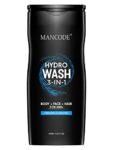 Mancode Hydro Body Wash For Men 450ml, 3 In 1 Active Body Wash For Body, Shower Gel For Men, Bodywash, Face And Hair With Refreshing Menthol And Natural Oils Extract