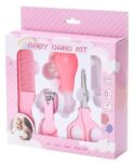 Episkey 5 In1 Baby Grooming Kit for New Born Baby, Infants, Toddlers | Portable Grooming Kit With Baby Hair Brush, Comb, Baby Nail Scissor, Baby Nail Cutter, Tweezer, Nail Filer (Pink, Pack of 1) (BABY_KIT_5PCS)