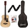 JUAREZ JRZ38C/NAT 38 Inches Lindenwood Right Handed Acoustic Guitar With Bag, Strings, Pick And Strap (Natural, Brown, 6 Strings)