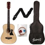 JUAREZ JRZ38C/NAT 38 Inches Lindenwood Right Handed Acoustic Guitar With Bag, Strings, Pick And Strap (Natural, Brown, 6 Strings)