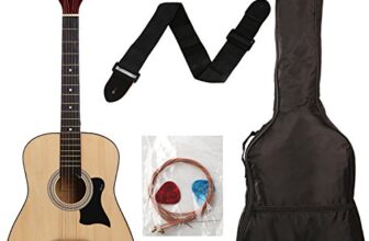 JUAREZ JRZ38C/NAT 38 Inches Lindenwood Right Handed Acoustic Guitar With Bag, Strings, Pick And Strap (Natural, Brown, 6 Strings)