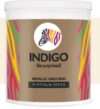 Indigo Metallic Emulsion Platinum Series – Sparkling Metallic Texture Wall Paint | Water-Based | Anti-Fungal & Algae Resistant | Interior & Exterior Use | 500 ml Dark Green